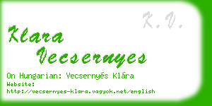 klara vecsernyes business card