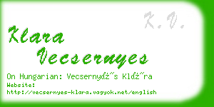 klara vecsernyes business card